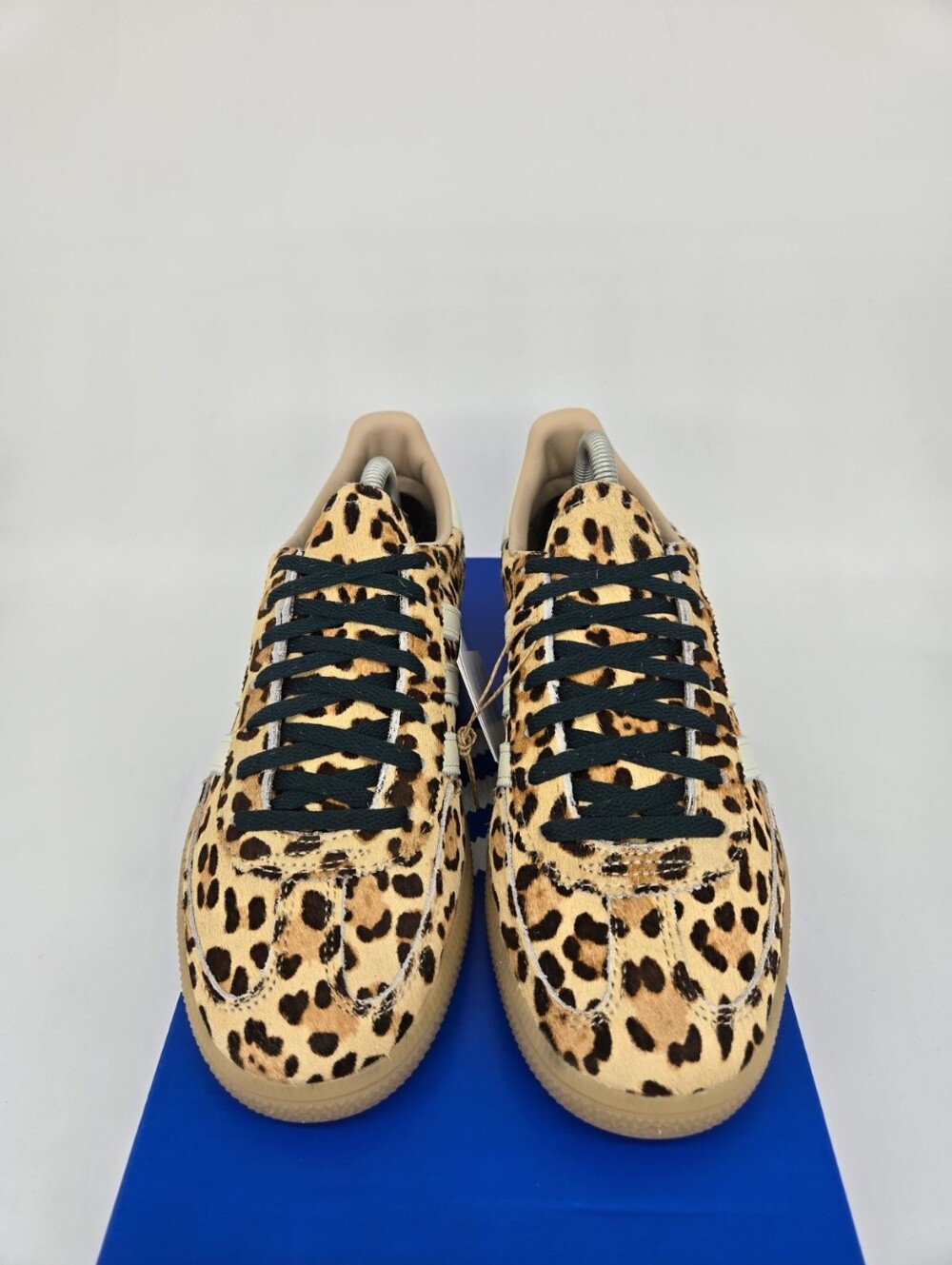 adidas Women's Leopard Print Athletic Sneakers in Tan, Black & Cream - Picture 2 of 8